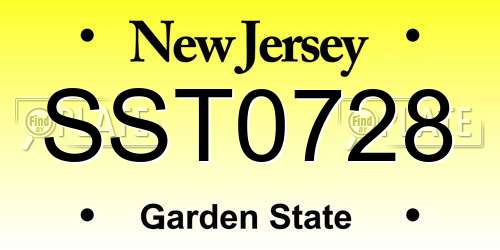 SST0728 New Jersey License Plate