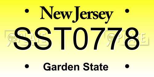 SST0778 New Jersey License Plate