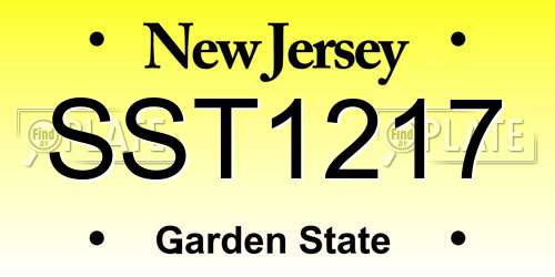 SST1217 New Jersey License Plate