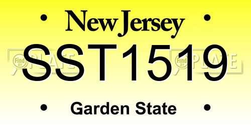 SST1519 New Jersey License Plate