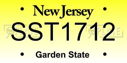 SST1712 New Jersey License Plate