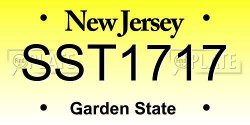 SST1717 New Jersey License Plate