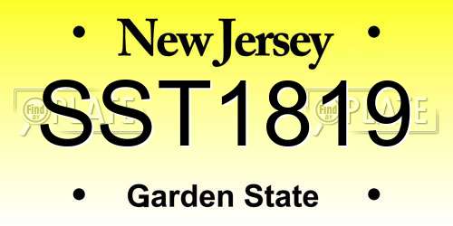 SST1819 New Jersey License Plate