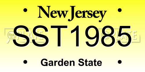 SST1985 New Jersey License Plate