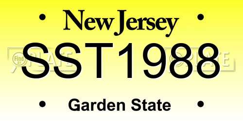 SST1988 New Jersey License Plate