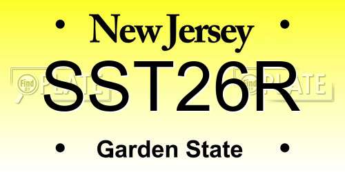 SST26R New Jersey License Plate