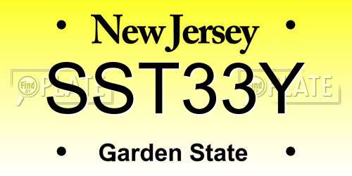 SST33Y New Jersey License Plate
