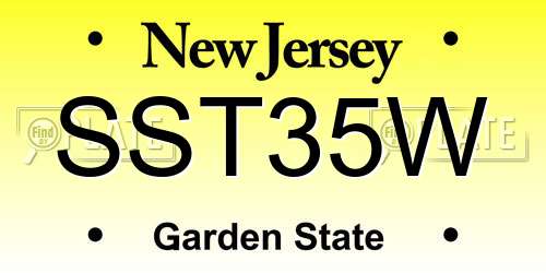 SST35W New Jersey License Plate