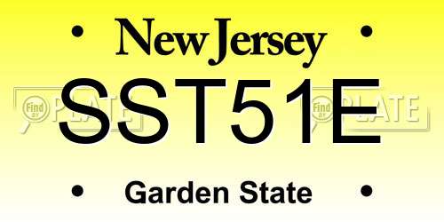 SST51E New Jersey License Plate