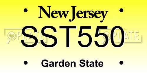 SST550 New Jersey License Plate