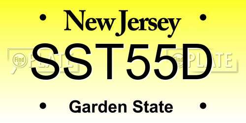 SST55D New Jersey License Plate