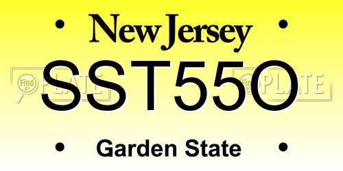 SST55O New Jersey License Plate