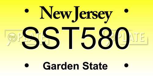 SST580 New Jersey License Plate
