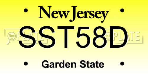 SST58D New Jersey License Plate