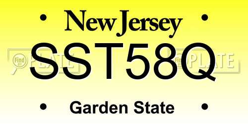 SST58Q New Jersey License Plate