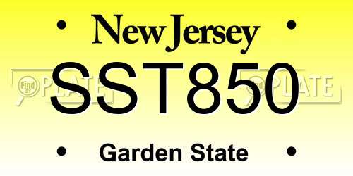 SST850 New Jersey License Plate