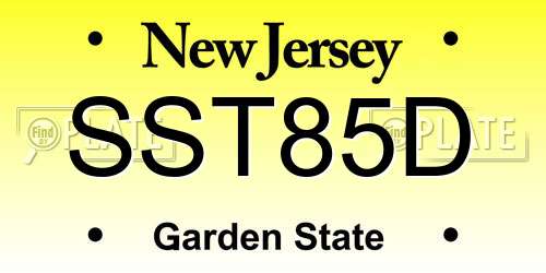 SST85D New Jersey License Plate
