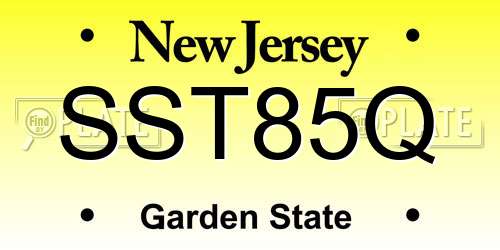 SST85Q New Jersey License Plate