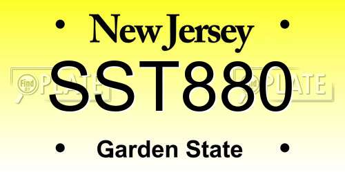 SST880 New Jersey License Plate