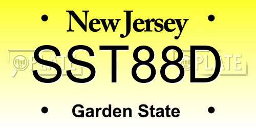 SST88D New Jersey License Plate