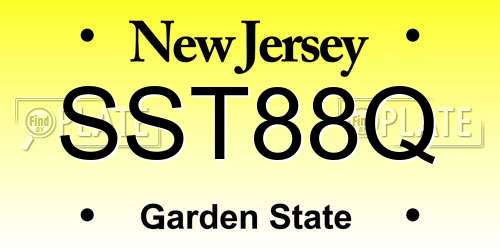 SST88Q New Jersey License Plate