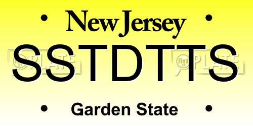 SSTDTTS New Jersey License Plate