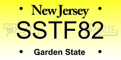 SSTF82 New Jersey License Plate