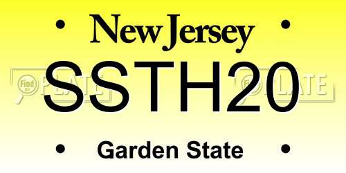 SSTH20 New Jersey License Plate