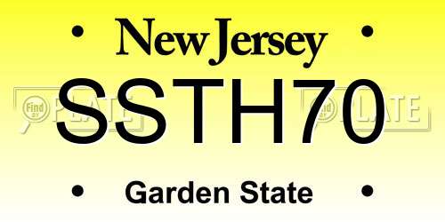 SSTH70 New Jersey License Plate