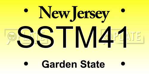 SSTM41 New Jersey License Plate