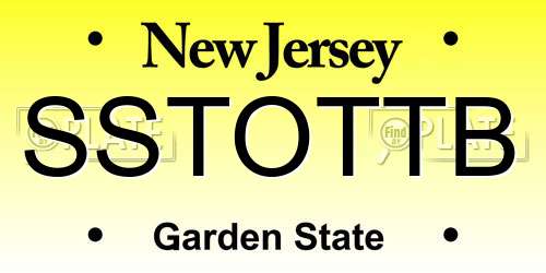 SSTOTTB New Jersey License Plate