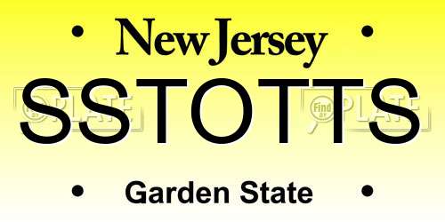 SSTOTTS New Jersey License Plate
