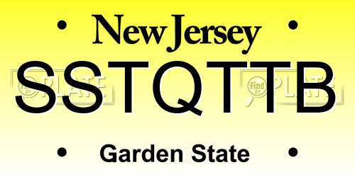 SSTQTTB New Jersey License Plate