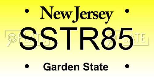 SSTR85 New Jersey License Plate
