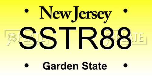 SSTR88 New Jersey License Plate