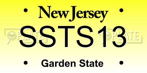 SSTS13 New Jersey License Plate