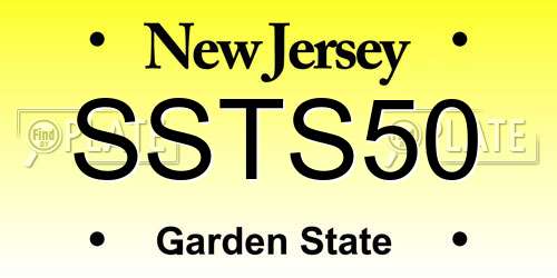 SSTS50 New Jersey License Plate
