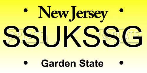 SSUKSSG New Jersey License Plate