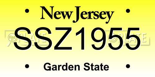 SSZ1955 New Jersey License Plate