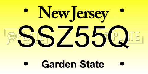 SSZ55Q New Jersey License Plate