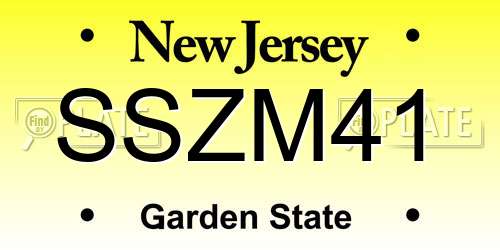 SSZM41 New Jersey License Plate