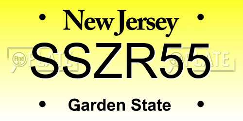 SSZR55 New Jersey License Plate