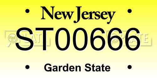 ST00666 New Jersey License Plate