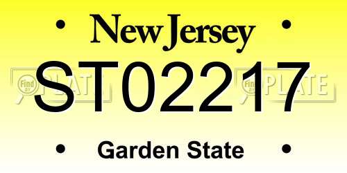 ST02217 New Jersey License Plate