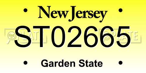 ST02665 New Jersey License Plate