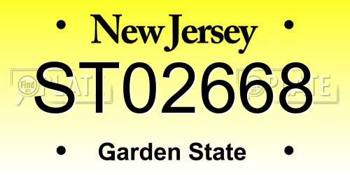 ST02668 New Jersey License Plate