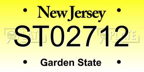 ST02712 New Jersey License Plate