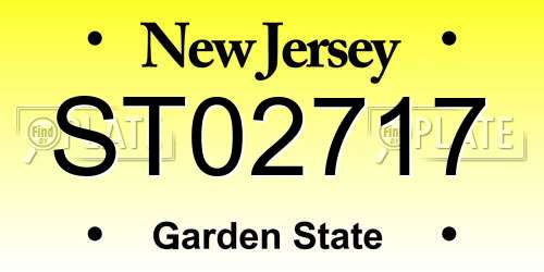 ST02717 New Jersey License Plate