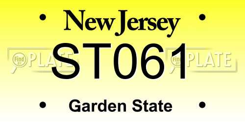 ST061 New Jersey License Plate