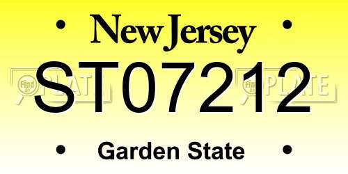 ST07212 New Jersey License Plate